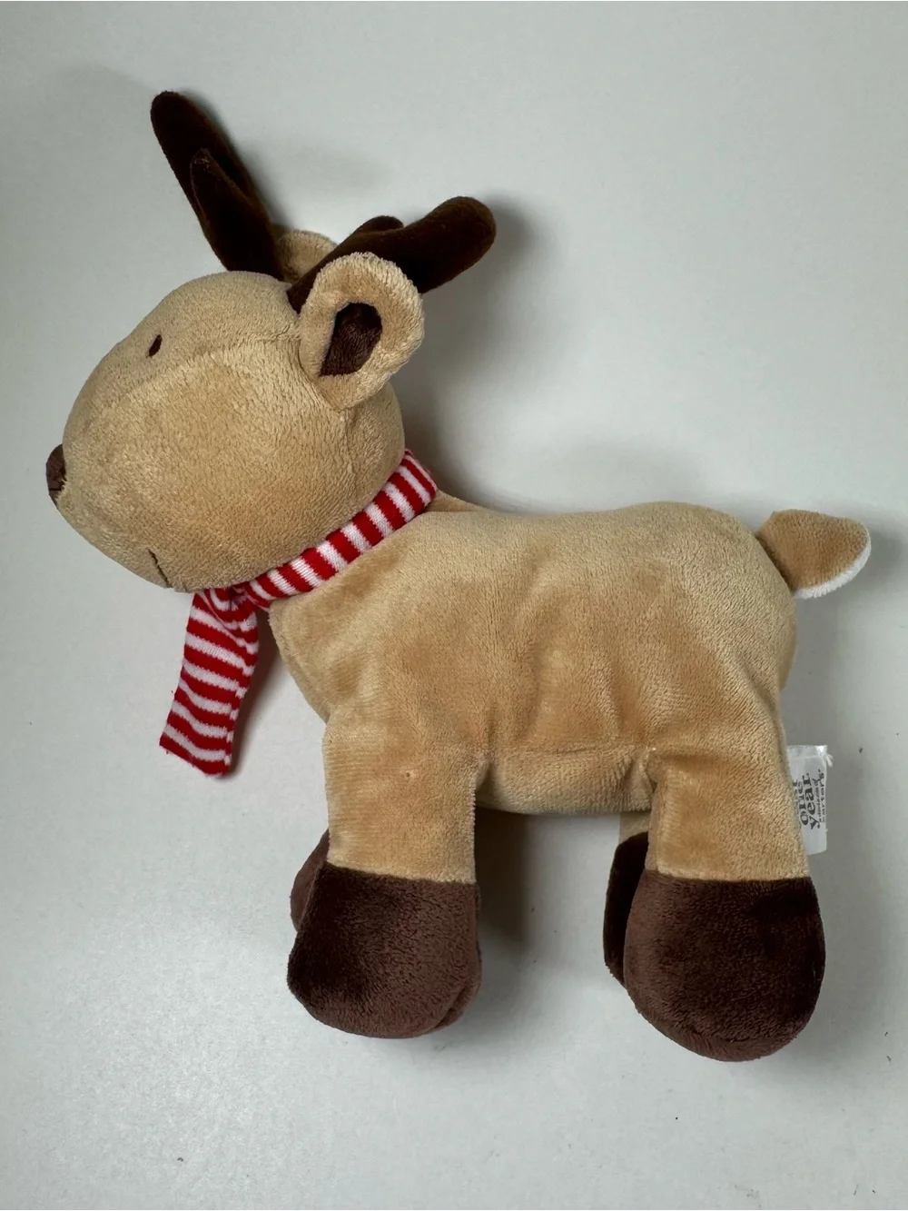 Carters Just One Year Plush Reindeer Beanie Striped Scarf 7.5